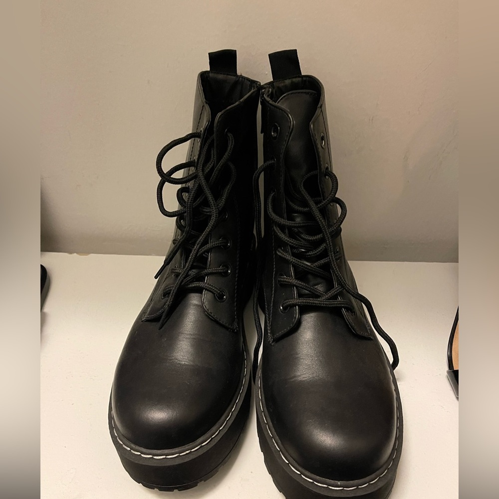 Torrid Black Chunky Combat Boot